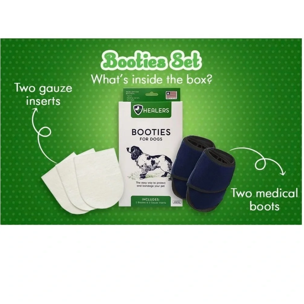 HEALERS MEDICAL DOG BOOTS, Pet Apparel for Large Dogs (75-90lb).